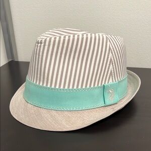 U.S. Polo Assn. Striped Fedora with Aqua Band